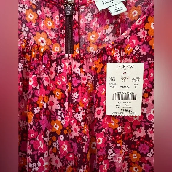 New With Tags Pretty J Crew Floral Midi/Maxi Dress
Size Large - Picture 5 of 7